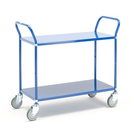 Regalwagen TRANSIT mit 2 Fachböden, 900 x 440 mm, blau