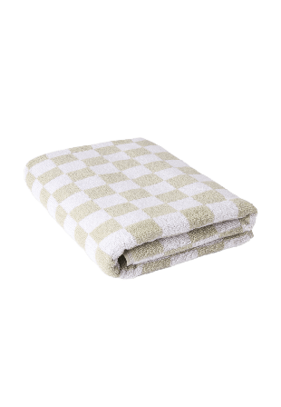 Åhléns Home Rutig handduk JERKA 70x140 cm Badrumstextilier Beige ONESIZE