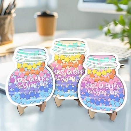 Personlig belønningskrukke, stjerne til børn, klasseværelse, magnetisk klasseværelse tavle A-klasse