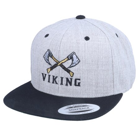 Vikings - Grey - snapback - Cap - Axe Cross Logo Heather Grey/Black Snapback - Hatstore