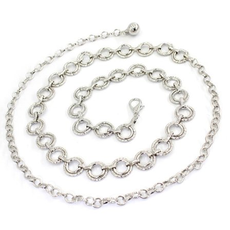 Metall midje smycken kedja justerbar kostym klänning tunn midjebälte