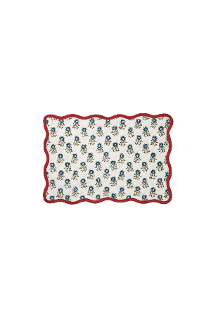 Pick A Poppy Scallop Quiltad Bordstablett - 33x48 Cm Serveringstillbehör #74CCC7 34x48