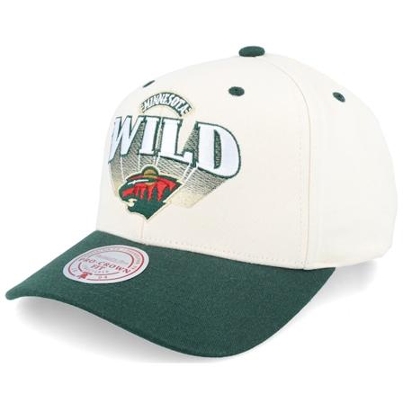 Mitchell & Ness - NHL White adjustable Caps - Minnesota Wild Horizon Pro Off White/Dark Green Adjustable @ Hatstore