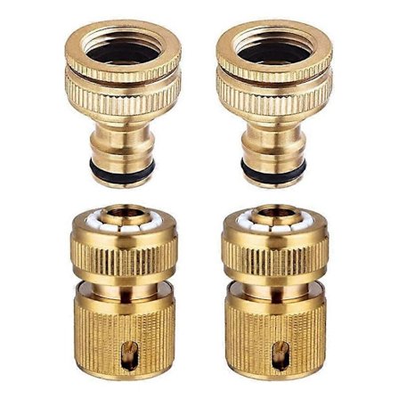 4 kpl Puutarhaletkun Hanaliitin 1/2 tuuman ja 3/4 tuuman koko 2-in-1 ja 1/2 tuuman letkuputken pikaliitin