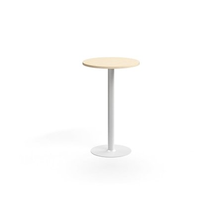 Bar table VERTICUS, Ø700x1100 mm, birch/white