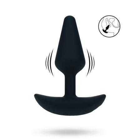 Classic Vibrating Silicone Anal Plug - S - Black - Vuxen.se - Analvibrator, Vibrerande butt plug