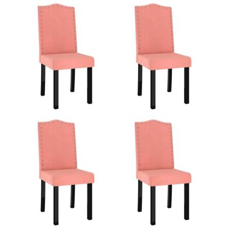 Vidaxl Matstolar 4 St Rosa Sammet Rosa