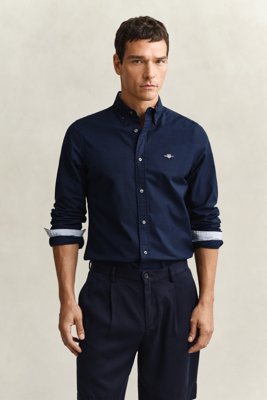 GANT - Oxfordskjorte i slim fit med stretch til herre marine