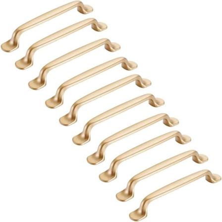 Møbelknopper og håndtag, 10 stk. Guld skabshåndtag 128mm Møbelhåndtag Køkkenskab Dør