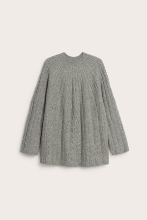 Kappahl | Sweter z dzianiny w warkocze | Szary melanż