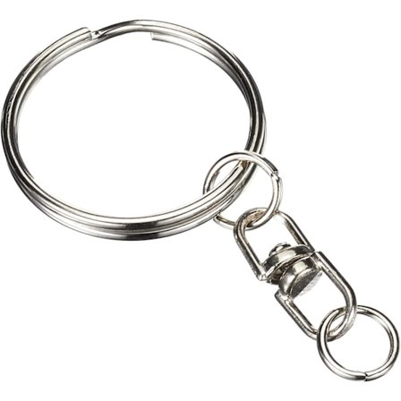 Ring for nøkkelring med kjede - 80, Metall, 25mm