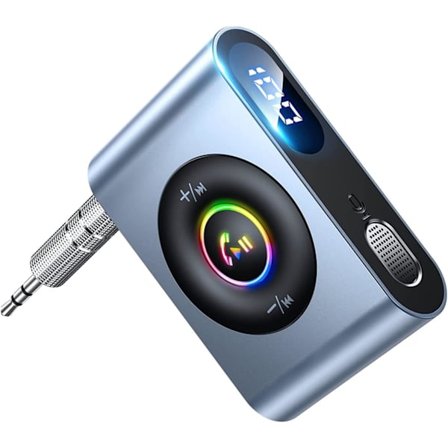 2023 Jack 3.5 Bluetooth-adapter, bil Bluetooth-mottagare handsfree-samtal LED-display Aux Bluetooth 5.3 bil Jack för hemstereo/högtalare/trådade 