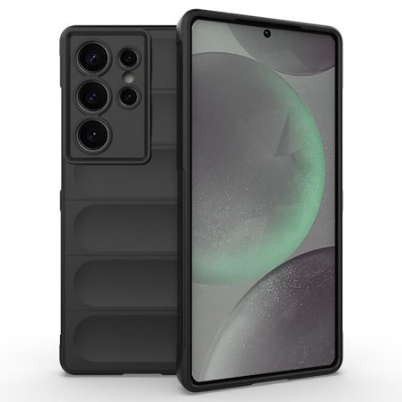 Blødt grebsformet Samsung Galaxy S25 Ultra cover - Sort