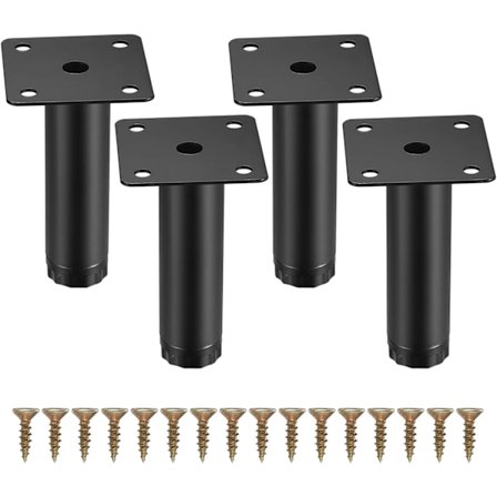 4 stk møbelben, 8 cm justerbare møbelben, metallfeste støtteføtter for møbler/bord