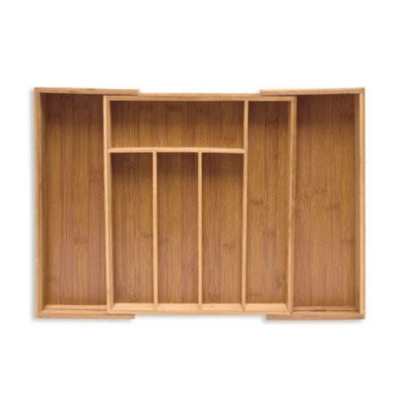 Ruokailuvälinelaatikko bambusta jatkettava