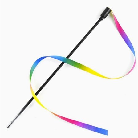 Interactive Cat Wand Toy with Colorful Ribbons for Indoor Cats Exercise Play 3-Pack