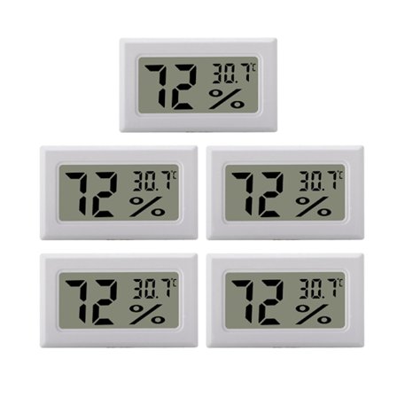 Mini digitaalinen kosteusmittari / lämpömittari 5 kpl White