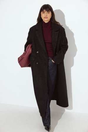 NA-KD Lång rak kappa - Kappor - Svart - EU 42