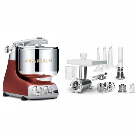 Ankarsrum Ankarsrum Assistent Original AKM6230 Rustic Maroon + Komplett kjøttkvern - Kjøp kjøkkenmaskin hos Bakeren og Kokken