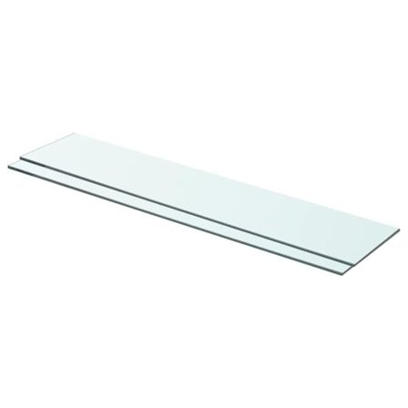 vidaXL Hyllplan 2 st glas genomskinlig 70x15 cm