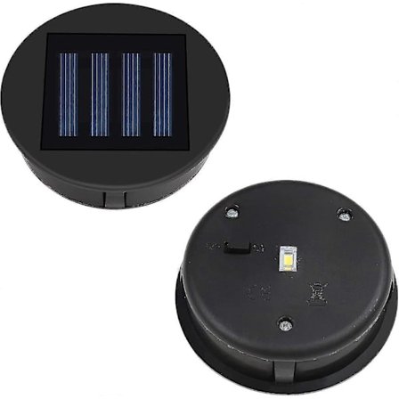 Udskiftnings solcellelampe med LED-pære, 2-pak udskiftnings solcellelåg, panel med LED-solcellelampe