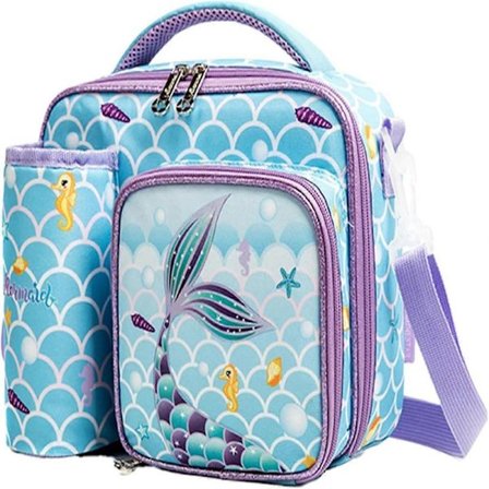 Madkasse til børn, isoleret stofpose madbeholder til børn, skoletaske snackbærer, firkantet madkasse