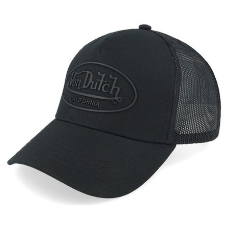 Von Dutch - Svart trucker Keps - Oval Patch Black Trucker @ Hatstore