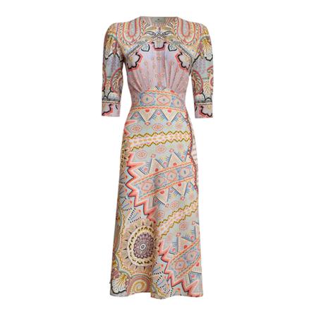 Etro, Sablè Dress With Ornamental Print Bruin, Dames, Maat:S,stof