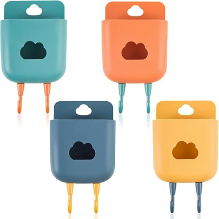 PCS Fjernbetjeningsholder Vægbeslag Selvklæbende Medieopbevaringsboks, Fjernbetjening Telefonpenholder Makeupbørster Brilleorganisator til Ved Siden 