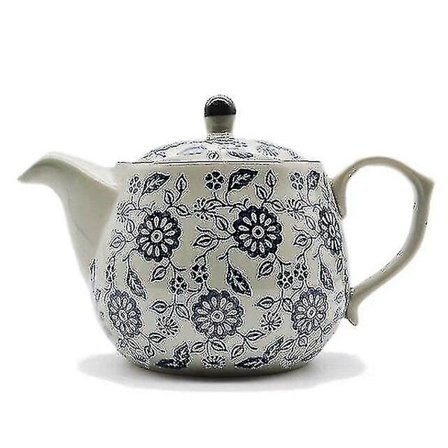 Blå og hvid porcelæn retro tekande keramisk husholdningskedel håndlavet kontorfilter tekande