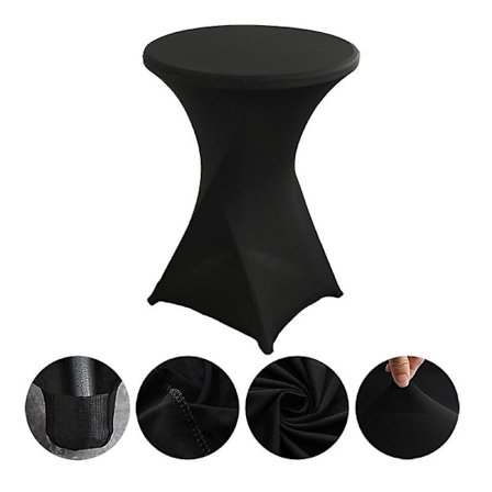 Cocktail-pyöreä spandex-pöytäliina, 32''x43'' Cocktail-neliönmuotoiset kulmat istuvat korkealle venyvä pöytäliina pyöreille pöydille tai 