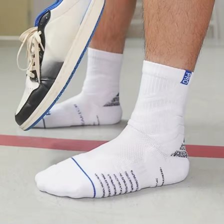 One size; Hvid - 2 par træningssokker til mænd med frotté og tyk pude, skridsikre, svedabsorberende, åndbare og komfortable