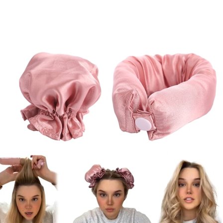 2 Värmefria Curling Set Hårrullar för Värmefria Lockar Värmefri Rosa 2