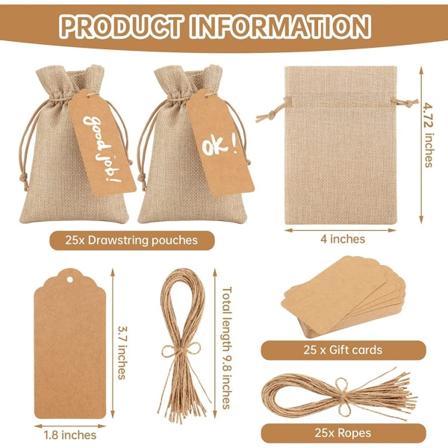 75 kpl (noin 9*12 cm) juuttikangaspussit, juuttikangaspussit