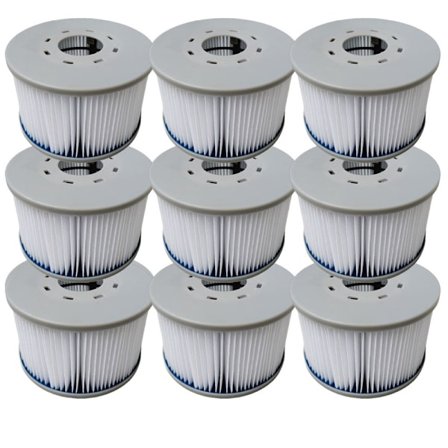 9-pak filter til oppustelige MSPA-spabade, Ø106 cm - 9 udskiftningsfilterpatroner til oppustelige MSPA-spabade.