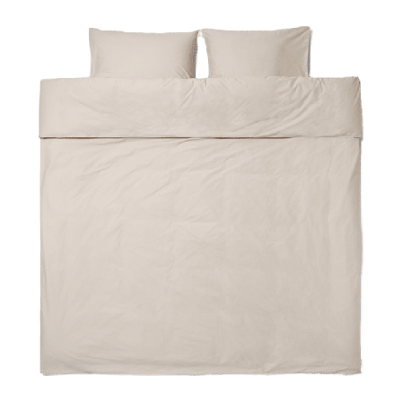 Åhléns Home Enfärgat bäddset MAY 220x220 cm Sängkläder Beige ONESIZE