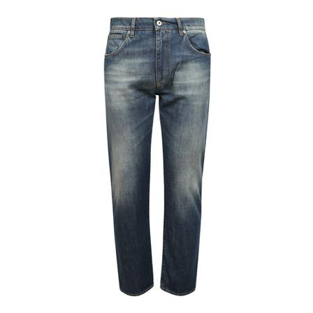 14 Bros, Straight trousers Blauw, Heren, Maat:W31,Katoen