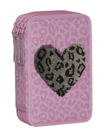 Beckmann Norway Three-Section Pencil Case - Furry - Pink - ONE SIZE