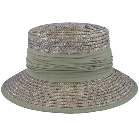 Seeberger - Cloche In Straw Braid Olive Straw Hat Straw Green Hat - @ Hatstore
