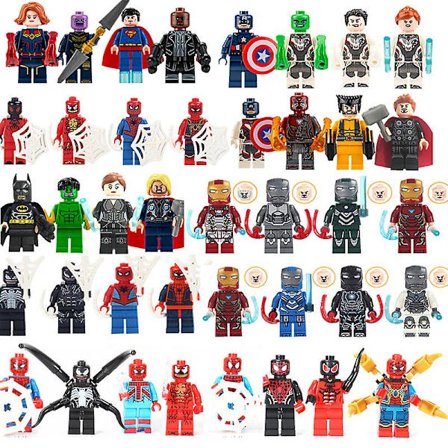 40 kpl Avengers-minifiguureja rakennuspalikoista, toimintahahmosetti