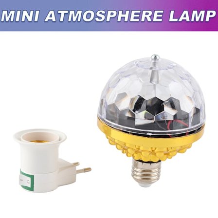 Fargerik RGB Krystall Diskokule LED Partylys med Strobeeffekt