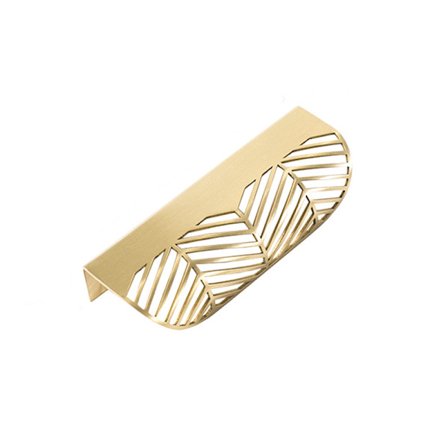 2 stk. Bladformede Gullskapshåndtak Gull Messing Møbelhåndtak Kjøkkendør Kobber Skuffetrekk Knotter Maskinvare Skuffeknotter Skuffehåndtak