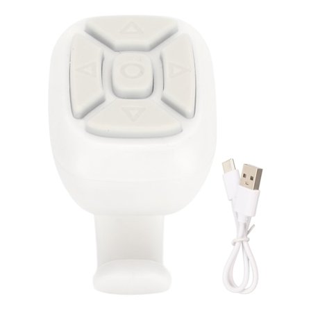 Telefonfjärrkontroll Multifunktionell fjärrkontroll för smartphone surfplatta Bläddra sidor Fotografera Justera volym Pausa uppspelning Vit