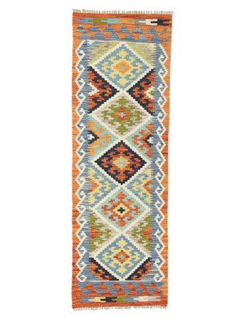 64X191 Tapis Kilim Afghan Old Style D'orient De Couloir Jaune/Orange (Laine, Afghanistan) Carpetvista