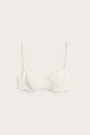 Kappahl | Stanik na fiszbinach, z rozciągliwej koronki Offwhite 80C | Offwhite