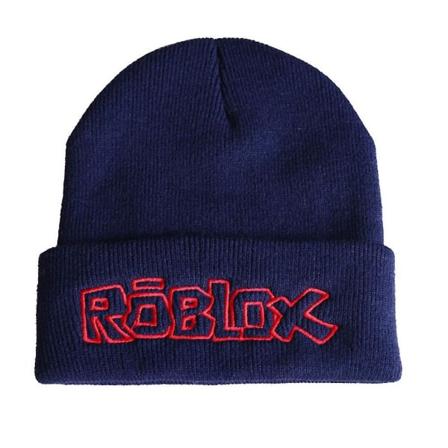 Roblox Dam herr broderad stickad mössa vinter varm mjuk skidmössa Navy Blue