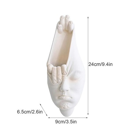 Figur Blomsterpotte Harpiks Planter Abstrakt Kunst Ansikt Vase Stål Skrue