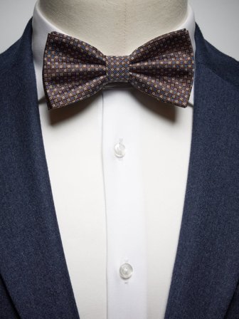 John Henric Men's Braune Geometrische Fliege Size Pre-tied