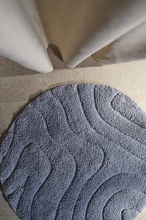 Jotex - Ronde Badmat ø 80 Cm Grijsblauw Grijsblauw - STRANDÄNGEN - Koop Badmatten bij Jotex