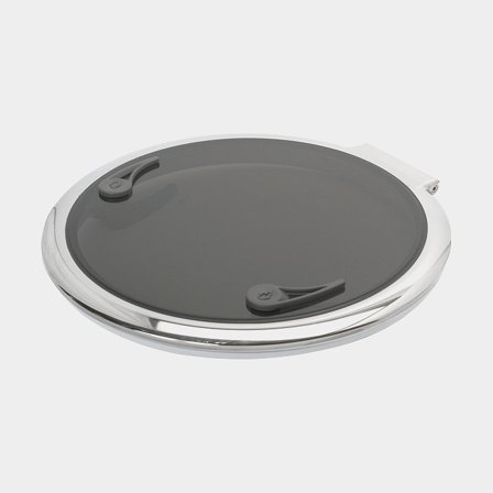 Escotilla de cubierta Rutgerson Classic Round Hatch, con bisagras de fricción, 180°, Ø482 mm (medida de corte), Ø500 mm (medida exterior), plata/gris